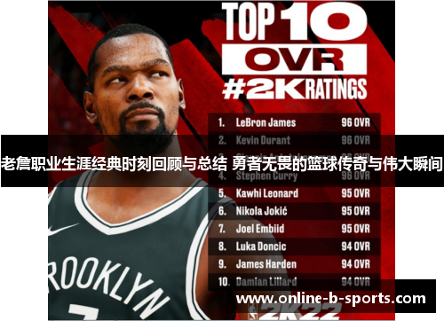 老詹职业生涯经典时刻回顾与总结 勇者无畏的篮球传奇与伟大瞬间